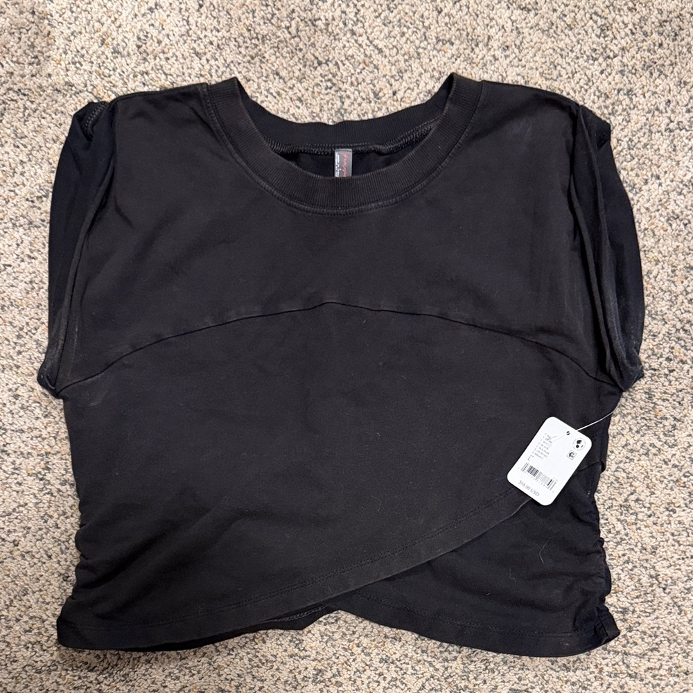 Elegant Black Short Sleeve Women's Top